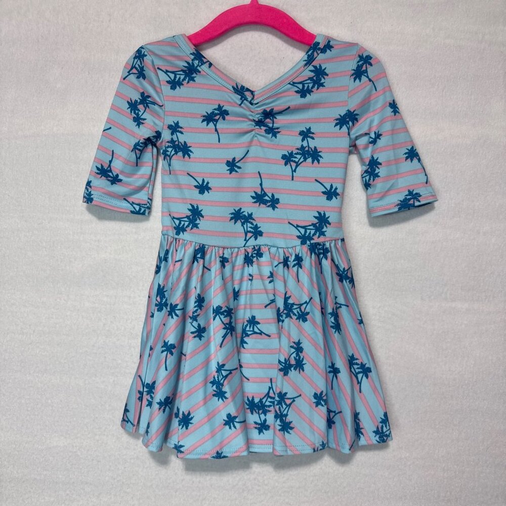 Dotdotsmile Dress Size 12/24 Months Palm Tree Print New with Tags